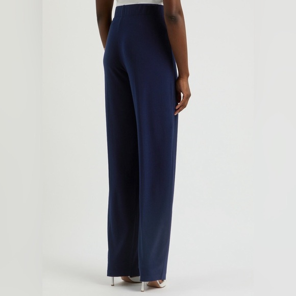Norma Kamali Tapered Stretch-jersey Trousers Dark Navy - Picture 2 of 7
